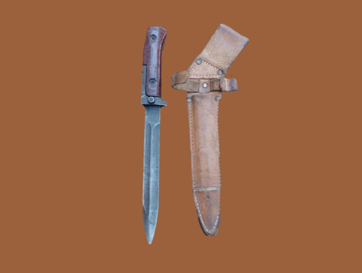 Original Czech Army Model VZ58 Bayonet With Leather Sheath Czech