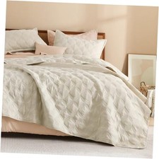 Beige Quilts Queen Size Bedding Set - Full Summer Full/Queen 03 - Beige