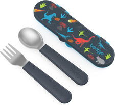Kids Stainless Steel Utensil Set with Fork, Spoon,  Storage Case