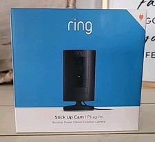 Ring Stick Up Cam Plug-In  Weather-Resistant Outdoor Camera - Black- New