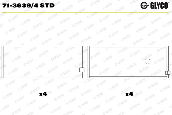 NEU - Glyco 71-3639/4STD Pleuellager FüR Chevrolet Daewoo Irmscher Opel Saab-image