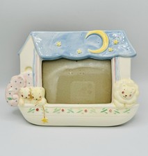 Vintage Noah  s Ark 3D Ceramic Baby Picture Frame By Charpente 8.5  L x 6  H