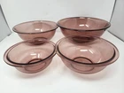 Pyrex Cranberry 4 Glass Mixing Nesting Bowls Set 322 323 325 326