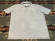 Scales Bonaza Polo Shirt Adult L Gray White Tuna Marlin T1