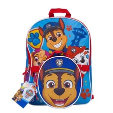 Large Backpack - Paw Patrol - Chase Face w/Lunch Bag Blue 16" School Bag NEW