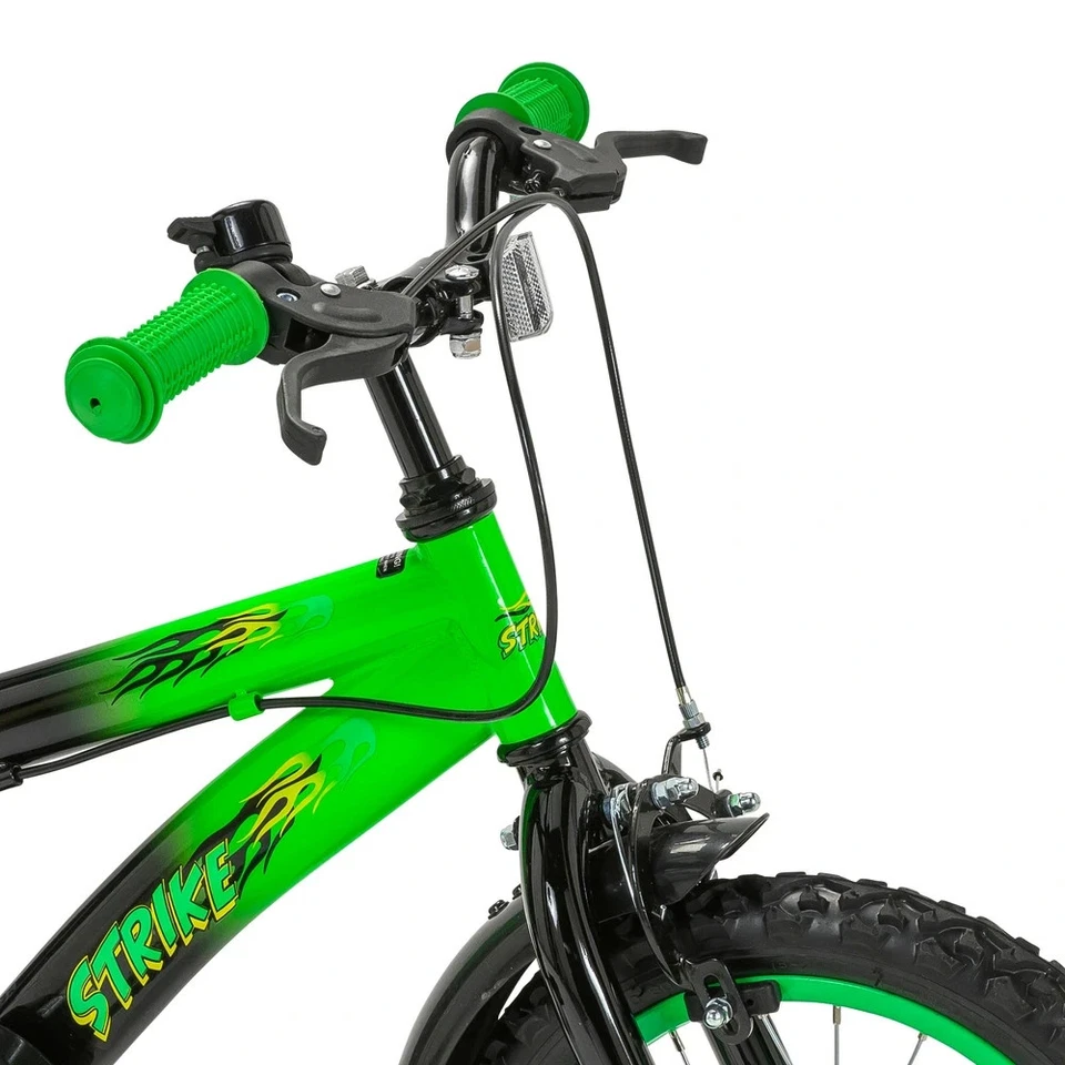14 Inch Strike Bike Green and Black – Steel Frame Kids Bike 4-6 Years - Image 2 of 4