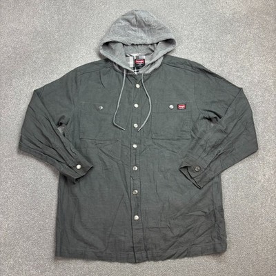 Wrangler Jeanshemd Erwachsene Small grau Western Cowboy Rodeo Overshirt Kapuz...