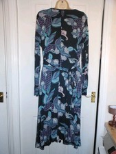 john rocha  blue multi coloured dress size 16