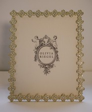 Olivia Riegel Crystal "Gold Pave Clover" 8x10 Photo Frame New in Box