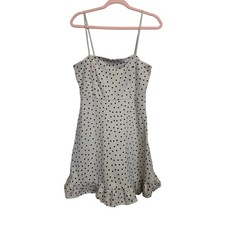 ASOS Women Beige Polkadot Sundress Stretchy Spaghetti Strap Size US10
