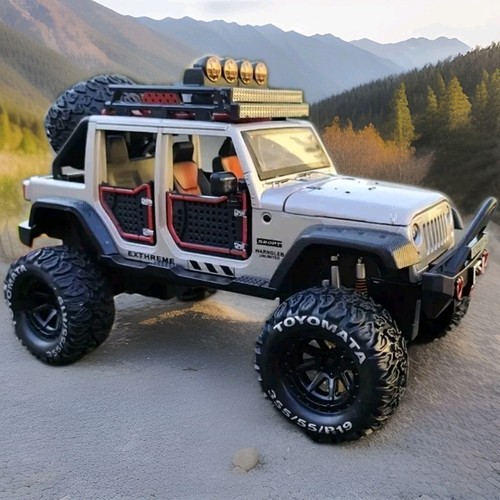 1:24 Jeep Wrangler Rubicon Diecast Modellfahrzeug Sound & Licht Kinder Geschenk