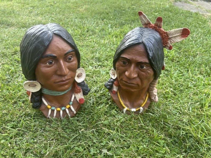 UNIVERSAL STATUARY CORP Large Indian Busts Statue Native American #268 & 269