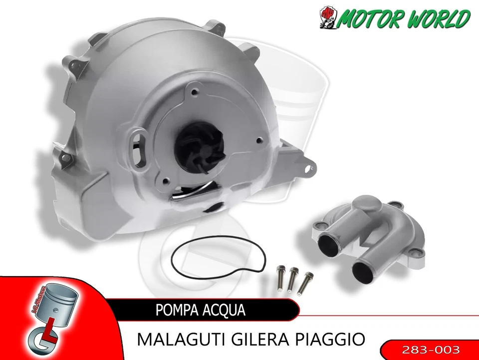 CARTER POMPA ACQUA COMPLETO ASSEMBLATO + LIQUIDO PIAGGIO HEXAGON GTX 125 2000 - Immagine 2 di 3