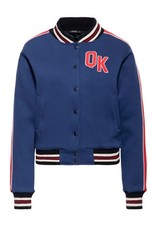 QUEEN KEROSIN Damen Collegejacke mit Blockstreifen am Ärmel Heartbreaker