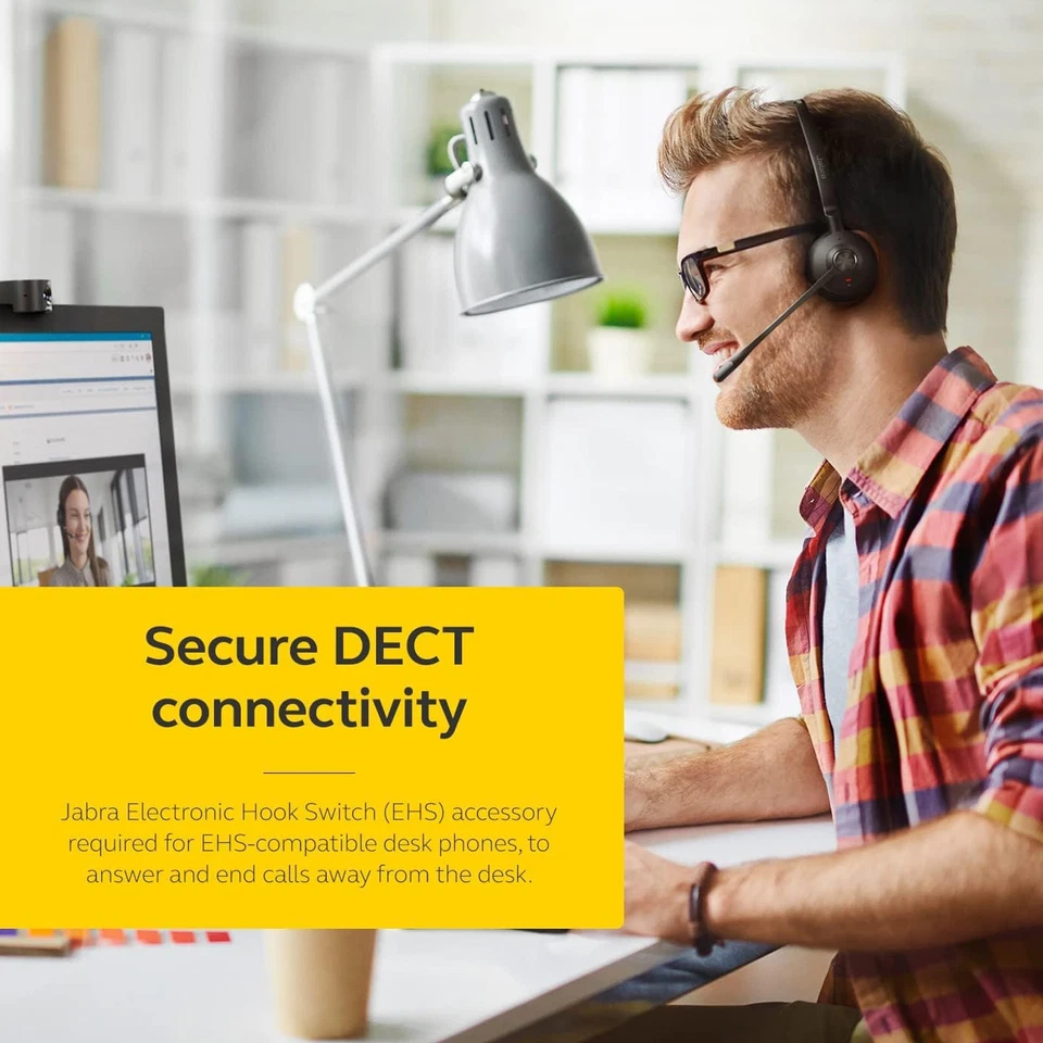 Jabra Engage 65 Mono Wireless Office Headset Noise Cancelling for Business Calls - Image 4 of 4