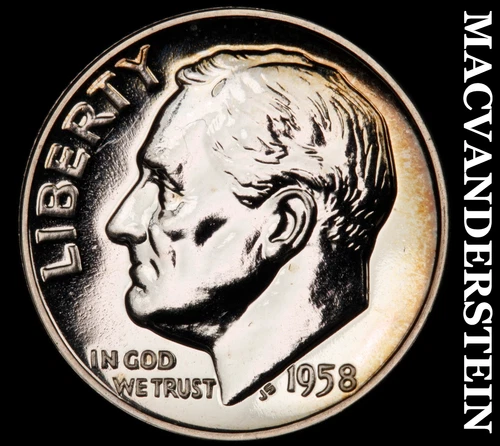 1958 Roosevelt Dime- Silver- Choice Gem Proof Luster #J247