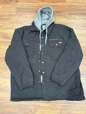Genuine Dickies Men's Hooded Canvas Work Jacket Black Size 2XL