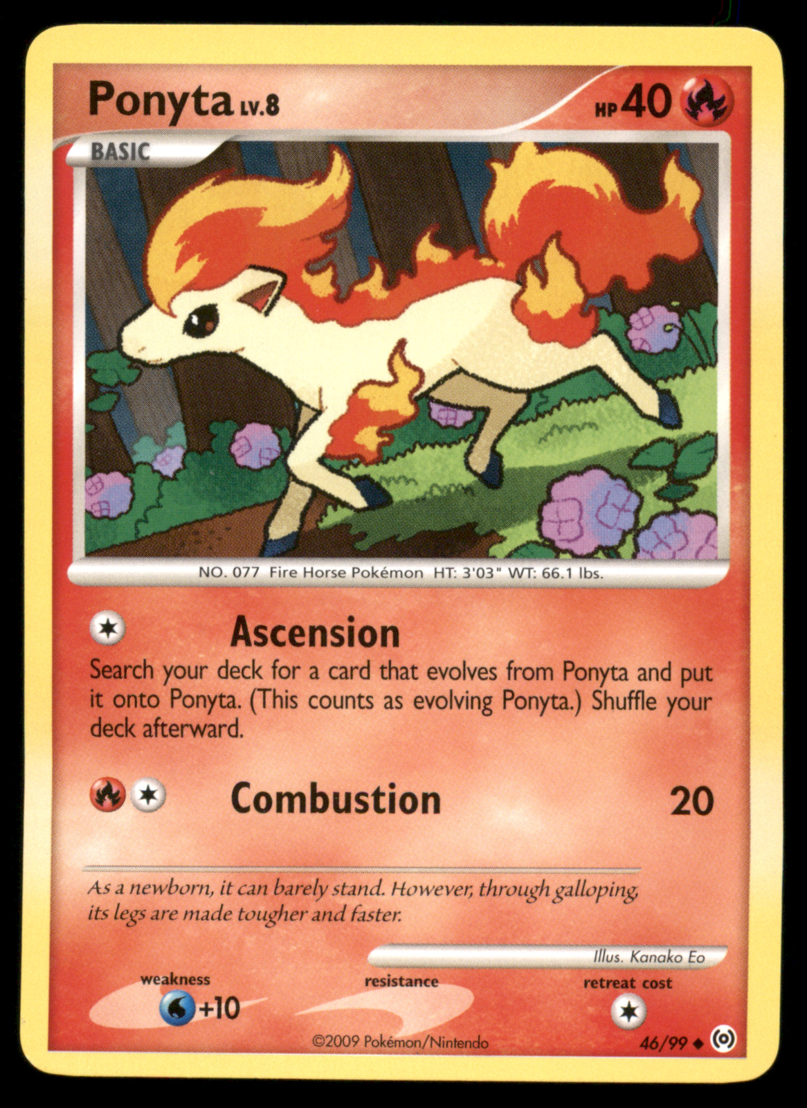 Ponyta 46/99 Arceus Platinum Regular Non Holo 2009 Pokemon Card Light Played LP