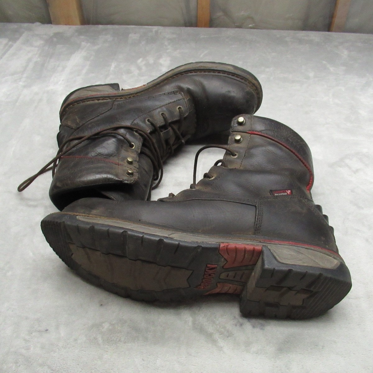 ROCKY Cabin Collection Brown Leather Moc Toe Work Boots Lace Up Cabincore Sz 12 Rocky Square Toe Logger Waterproof Work Boot – Rocky Boots main image 3