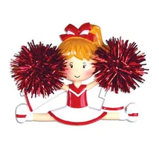 Cheerleader Red Personalized Christmas Tree Ornament