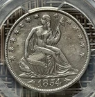 1854-O arrows Seated Liberty half dollar, PCGS XF detail