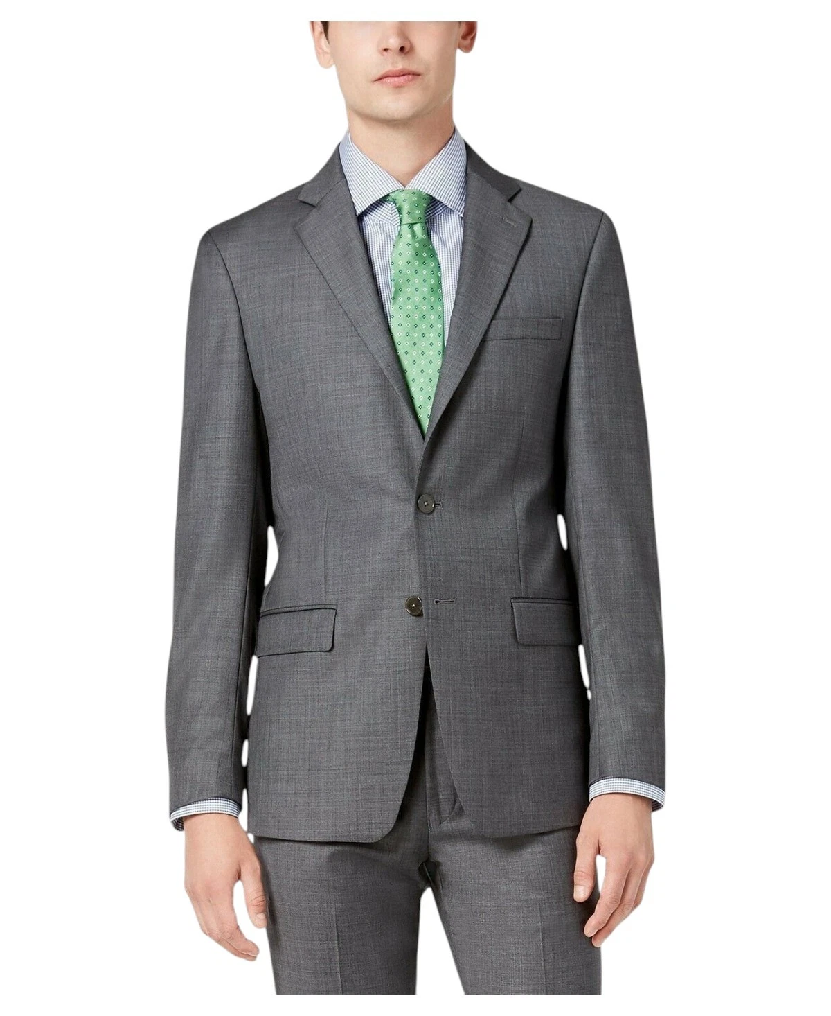 Calvin Klein Mens Slim fit Sport Coat Blazer 40 S Charcoal Grey Solid Stretch