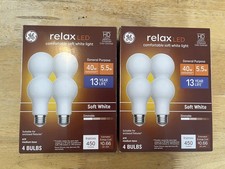 GE Relax HD 8-Pack 40 W Equivalent Dimmable Soft White A19 LED Light Bulbs C96