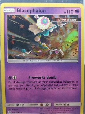 Blacephalon 104/236 Cosmic Eclipse Holo Sun and Moon Pokemon Rare