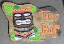 15" x 10½"  Ron Jon Wood Decor Tiki Sign Bar Pool Man Cave Surfer Gift Nautical 