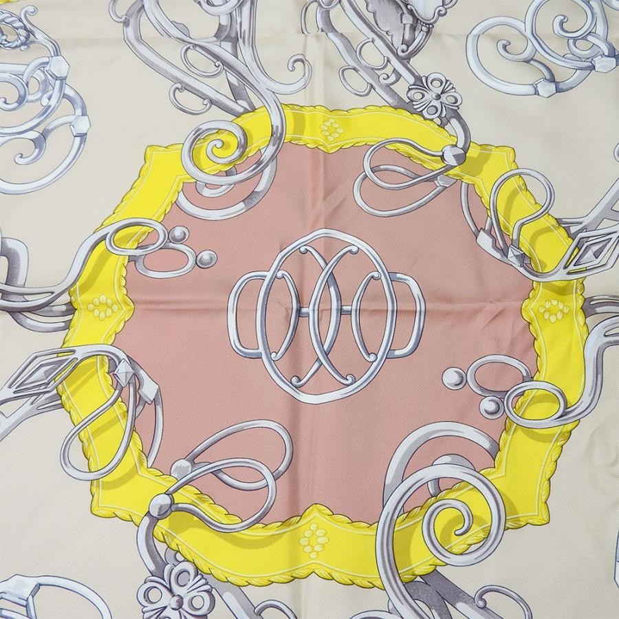 Hermes Carre90 Silk Scarf in Navy Ice Blue with Yellow Lift Profile Design  