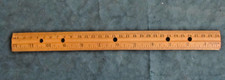 Vintage Classic wood ruler in inches / MM with a metal edge