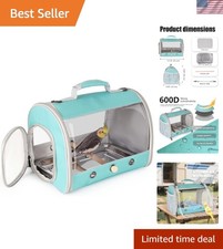 Lightweight Portable Bird Travel Carrier for Parakeets  Cockatiels - Green