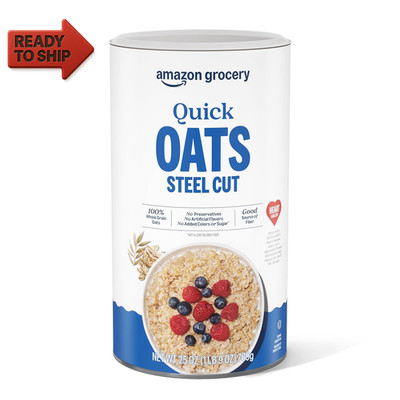 Amazon Grocery, Steel Cut Quick Oats, 25 Oz