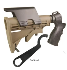 Dark Earth Stock Kit Mossberg 500 Maverick 88 12 /20GA,Grip,Cheek Rest & Wrench