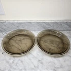 Vintage Set of 2 PYREX #209  Amber Brown Glass Pie Plates Round Dishes 23cm 9 in