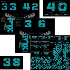 Fox Shox Custom Decal Kit, Turquoise 803-01-735