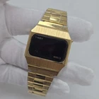 Vintage Retro Timex SSQ Red LED Mens Watch Gold Tone 1970s Retro Digital