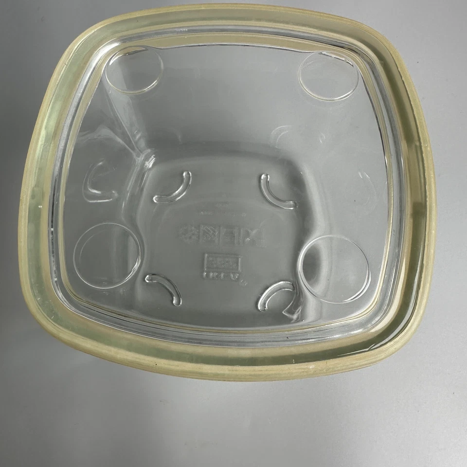 Contenedor de alimentos de vidrio Ikea 365+ plato refrigerador almacenamiento transparente caja de almacenamiento vintage Foto 3 de 4