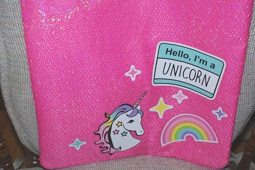 "Bolso de Mano con Lentejuelas Hola Unicornio/Diseño Acuático NUEVO 14 1⁄2 por 12 1⁄4"" ¡Envío Rápido! - Imagen 5 de 11