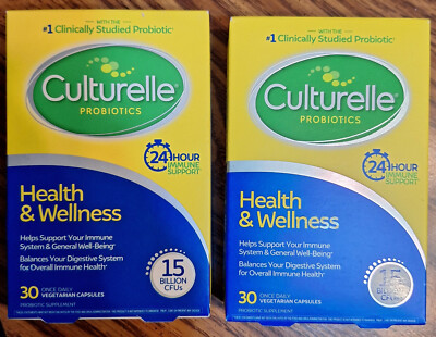 2 Packs Culturelle Health & Wellness Immune Support 60 Capsules Total EXP 03/24