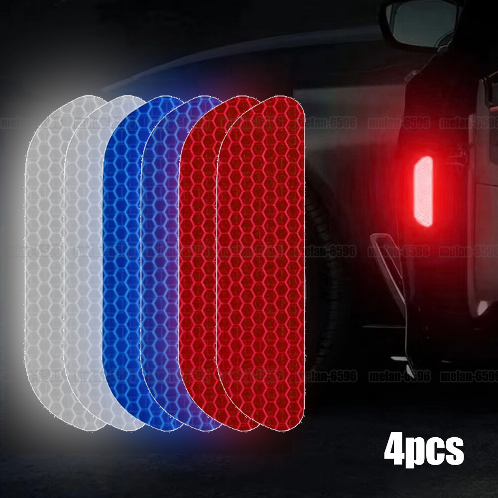 4pcs/set Reflective Warning Tape Safety Mark Car Door Sticker Car Accessories