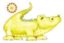 alligator animal fabric applique iron on not embroidered 5 inch 2pc