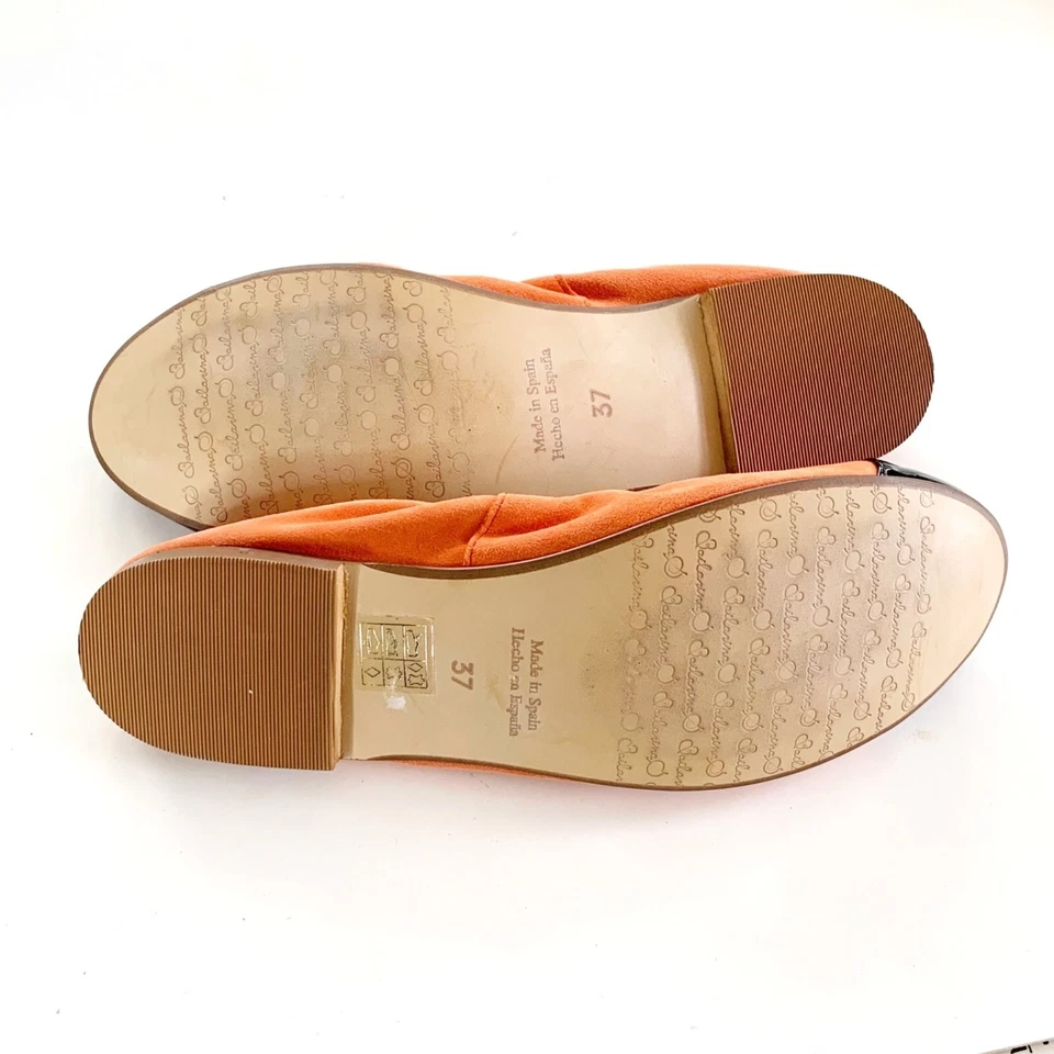 Bailarina by Ska Leather Ballet Flats Vera Pelle Spain Orange/Black Womens Sz 37 - Image 3 of 4