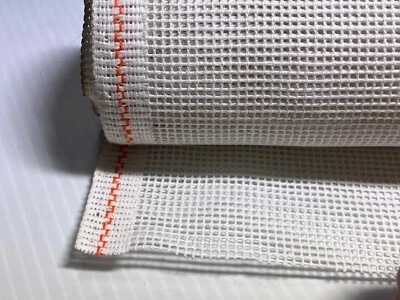 Orange Line Needlepoint Canvas Off White Zweigart 40" x 36" Piece 10 Mesh /inch
