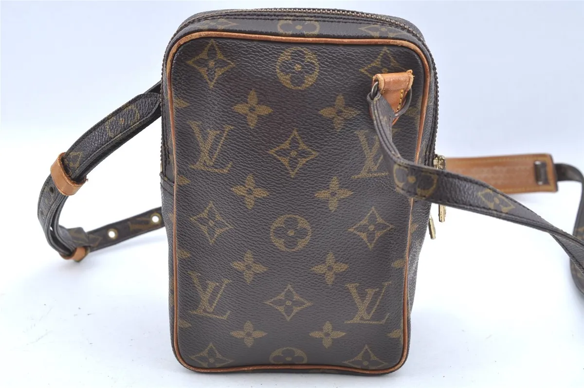 LOUIS VUITTON Authentic Women's Mini Danube Shoulder Bag Monogram Brown  Leather