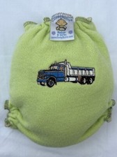 Loveybums Medium Apple Green Embroidered Truck Wool Crepe Cover.Fit 9-22 lbs
