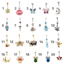 Belly Button Ring with Unique Design 14G Made of Surgical Steel