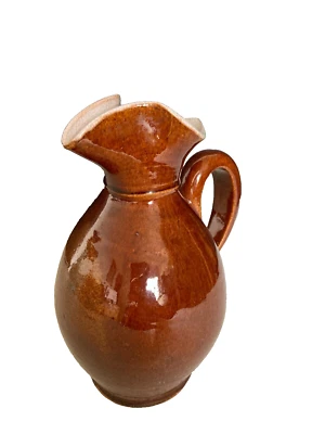 pichet Bonnetable glacure marron faience céramique  Sarthe  poterie potier - Photo 1/4