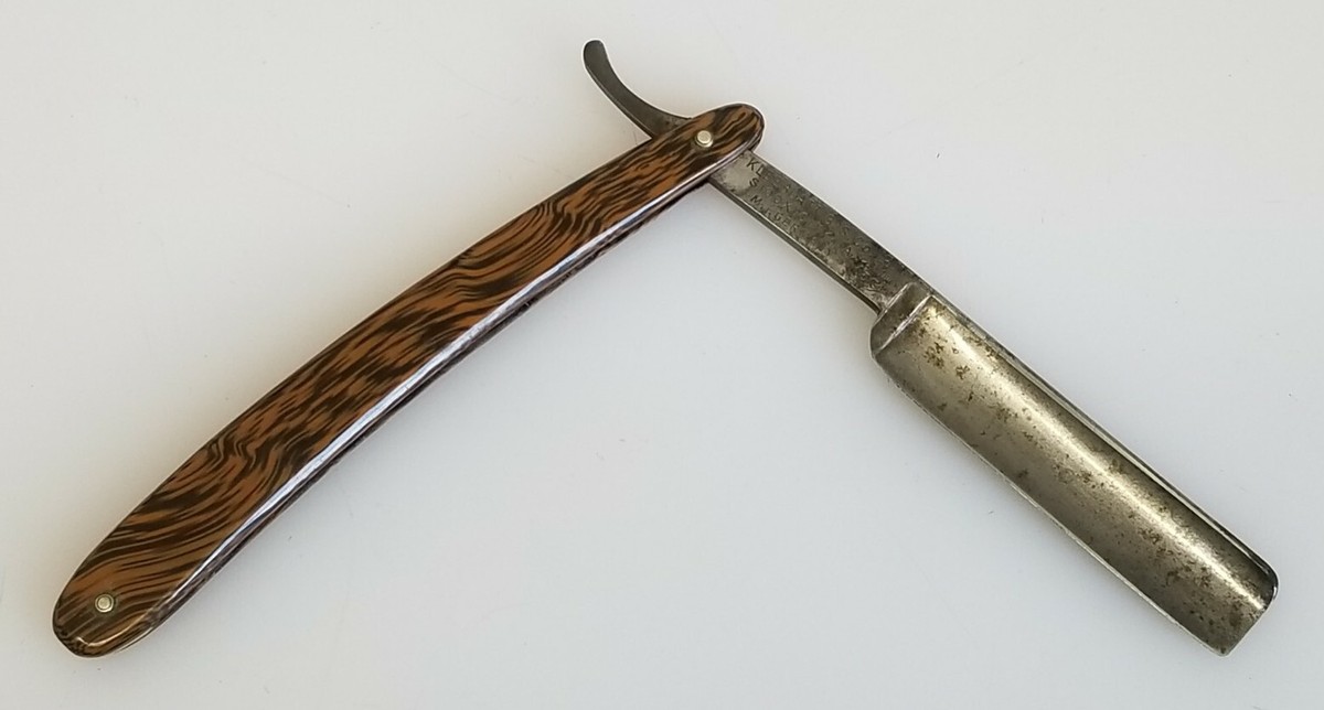 Vintage Kleeblatt B.S. Co Straight Razor Knife Sioux City, Iowa