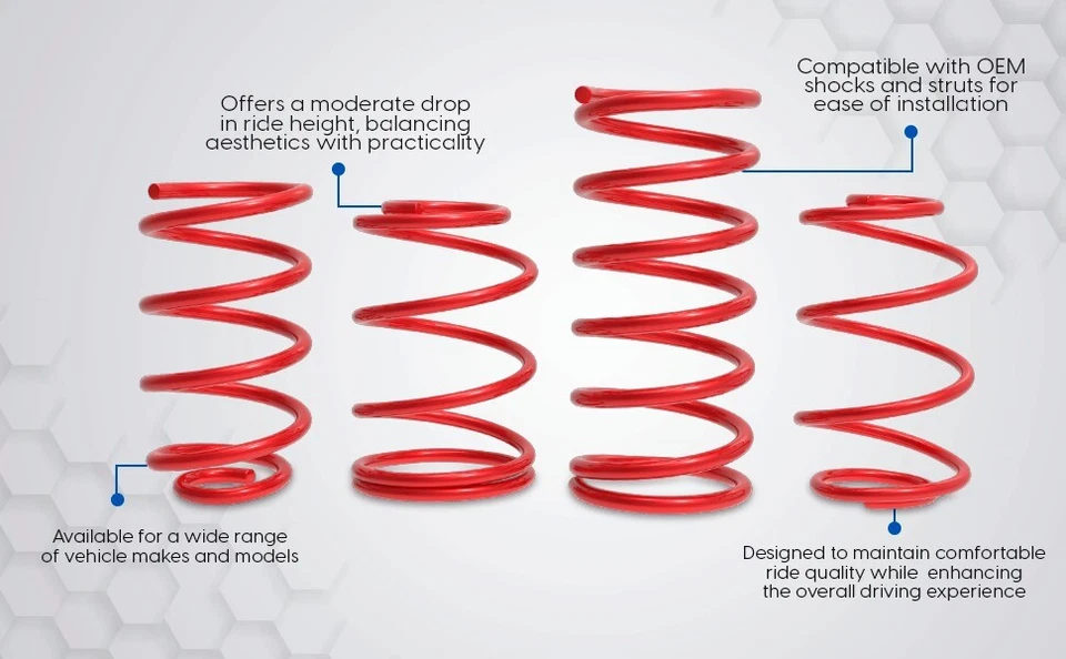 Touring Tech Lowering Springs 1.7”F/1.8”R Red For 2015+ Mustang - Bild 4 von 4